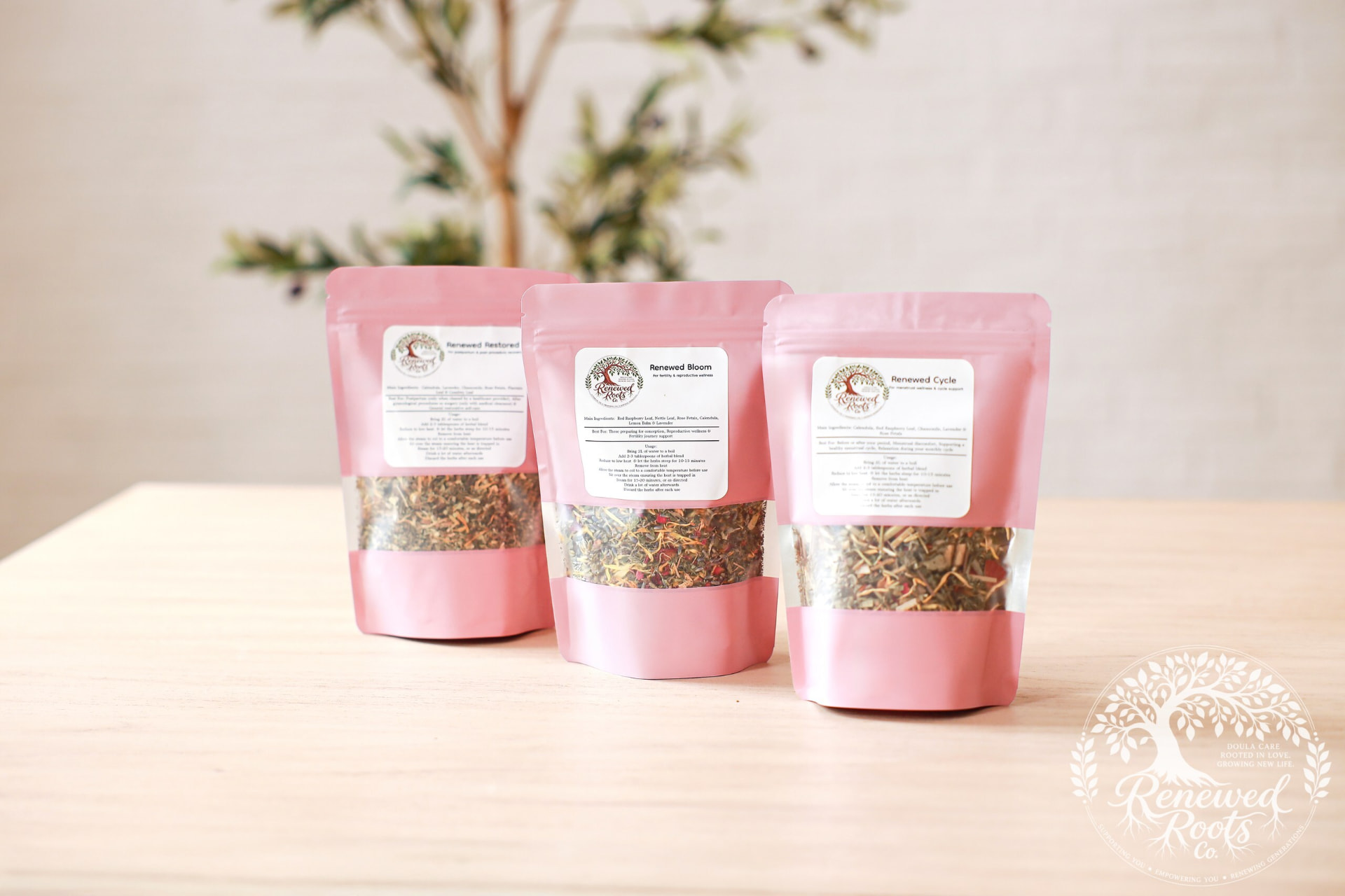 Renewed Roots trio of branded botanical wellness blends